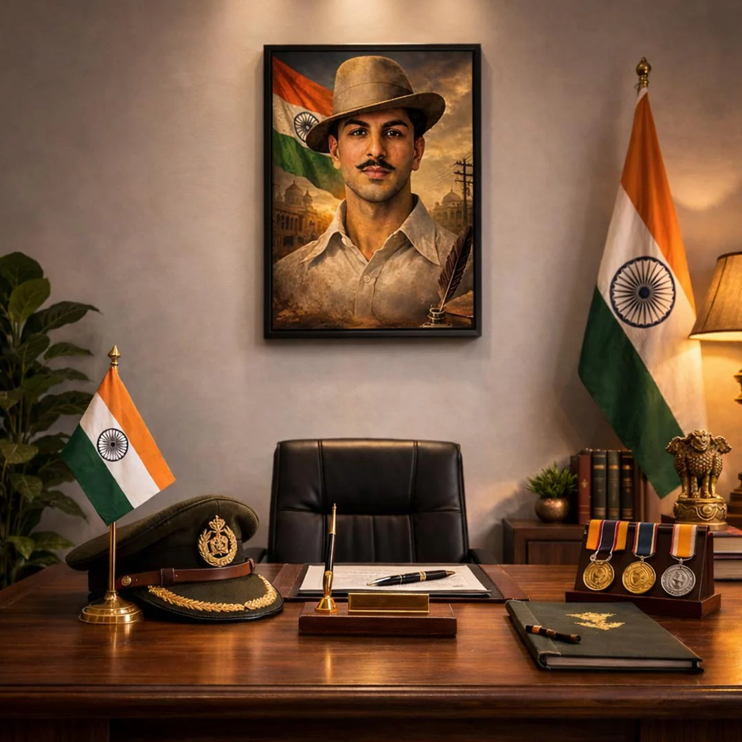 Bhagat Singh Patriotic Portrait Wall Frame