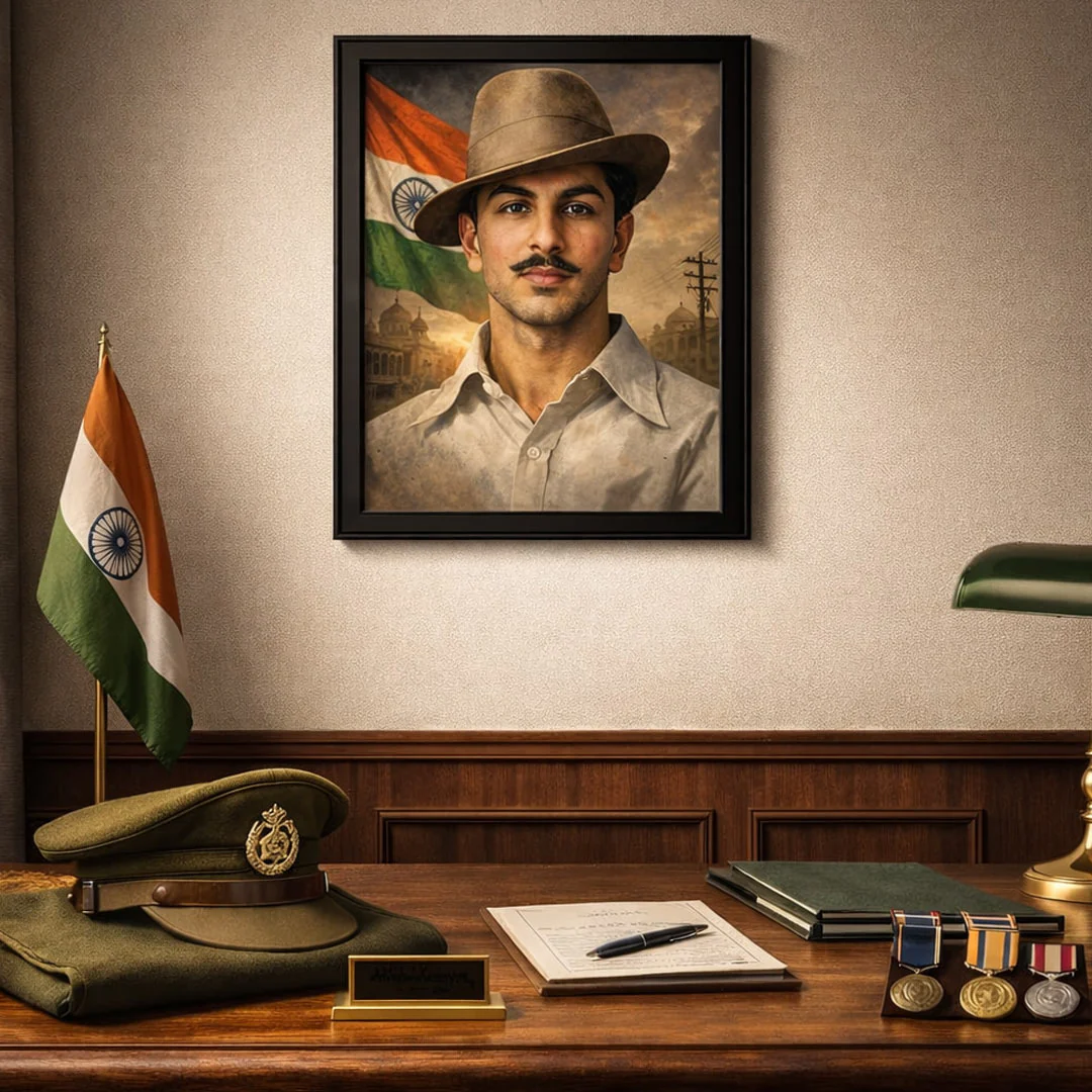 Bhagat Singh Patriotic Portrait Wall Frame - Image 2