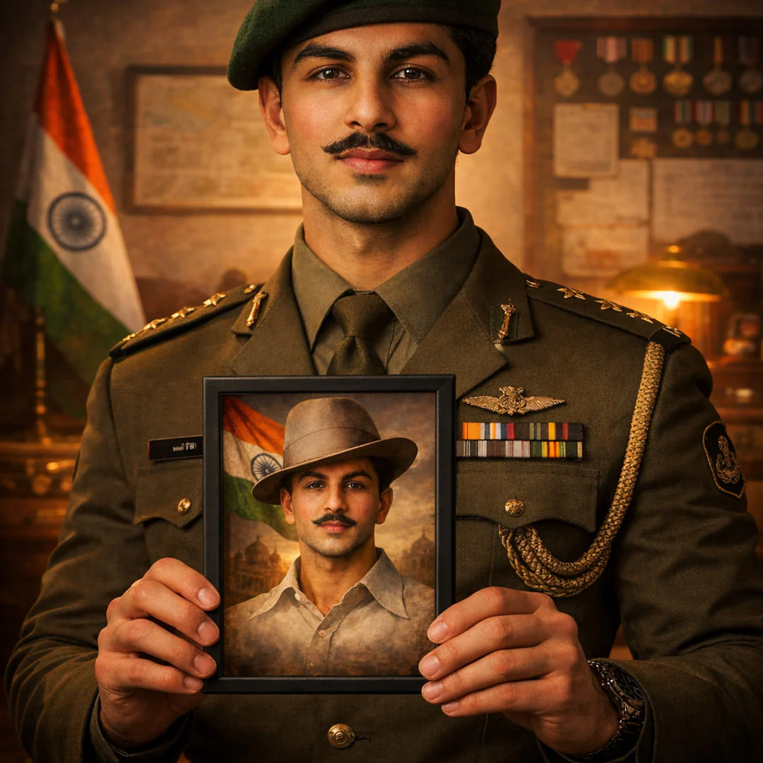 Bhagat Singh Patriotic Portrait Wall Frame - Image 4