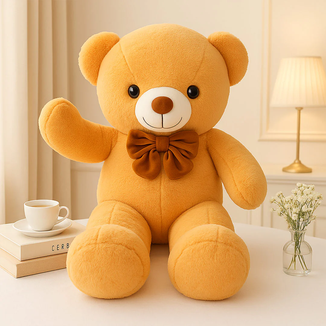 Big Brown Teddy Bear with Elegant Bow - Image 3