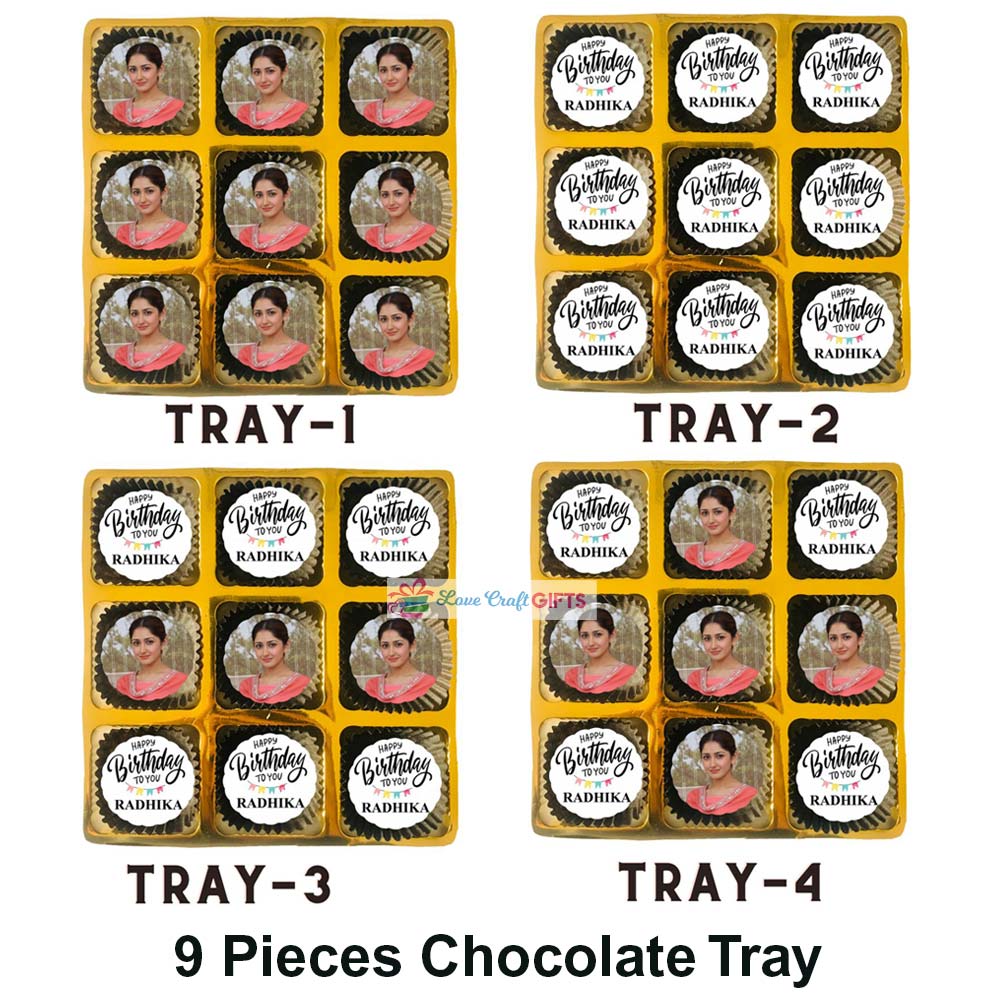 Birthday Special Cake Design Chocolate Wooden Gift Box - Image 4