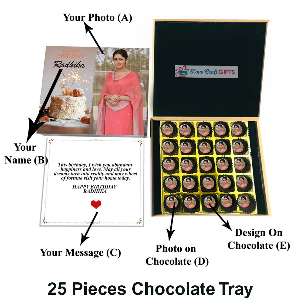 Birthday Special Cake Design Chocolate Wooden Gift Box - Image 7