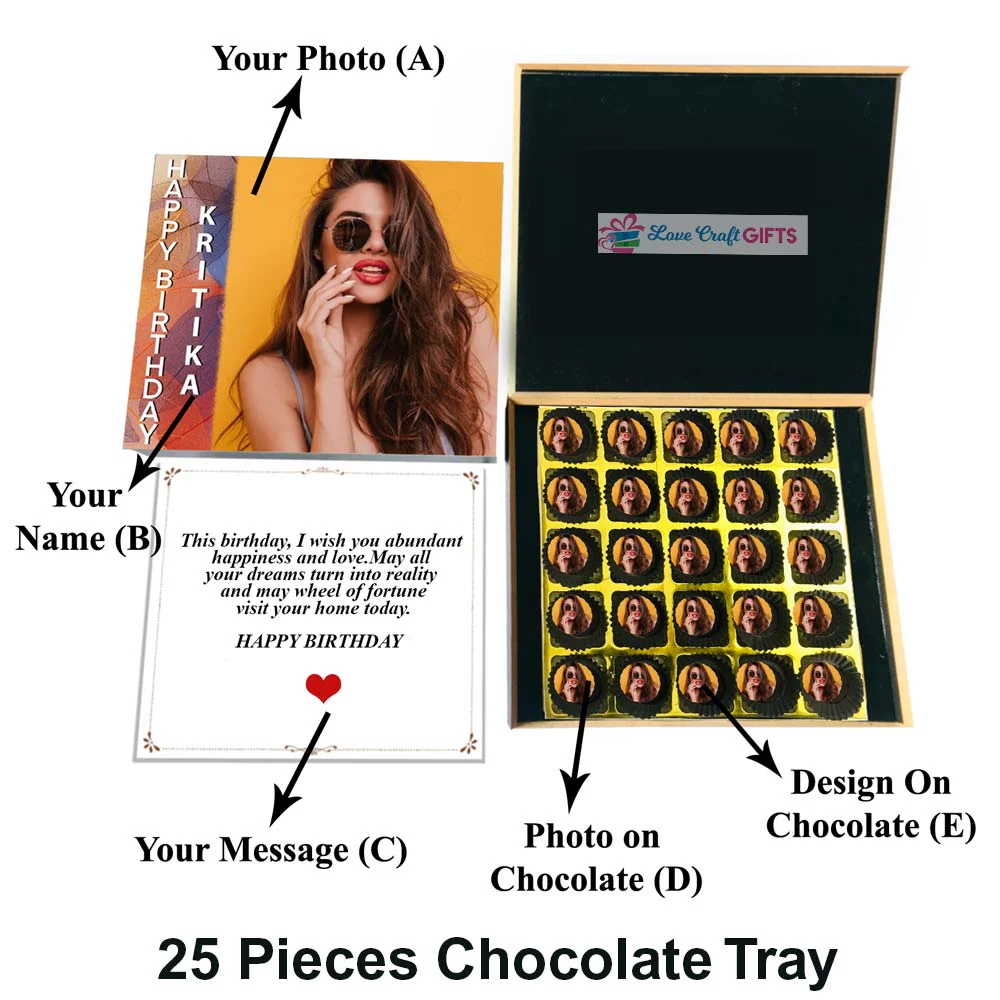 Birthday Special Leaves Design Chocolate Wooden Gift Box - Image 5
