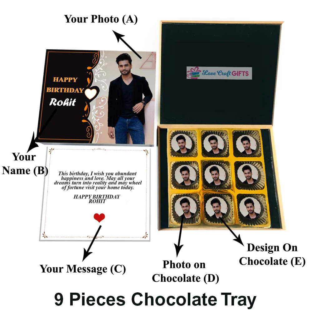Birthday Special Traditional Design Chocolate Wooden Gift Box - Image 3