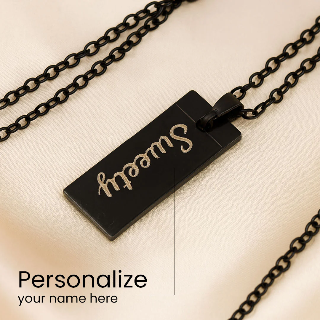 Black QR Code Pendant Necklace - Image 3
