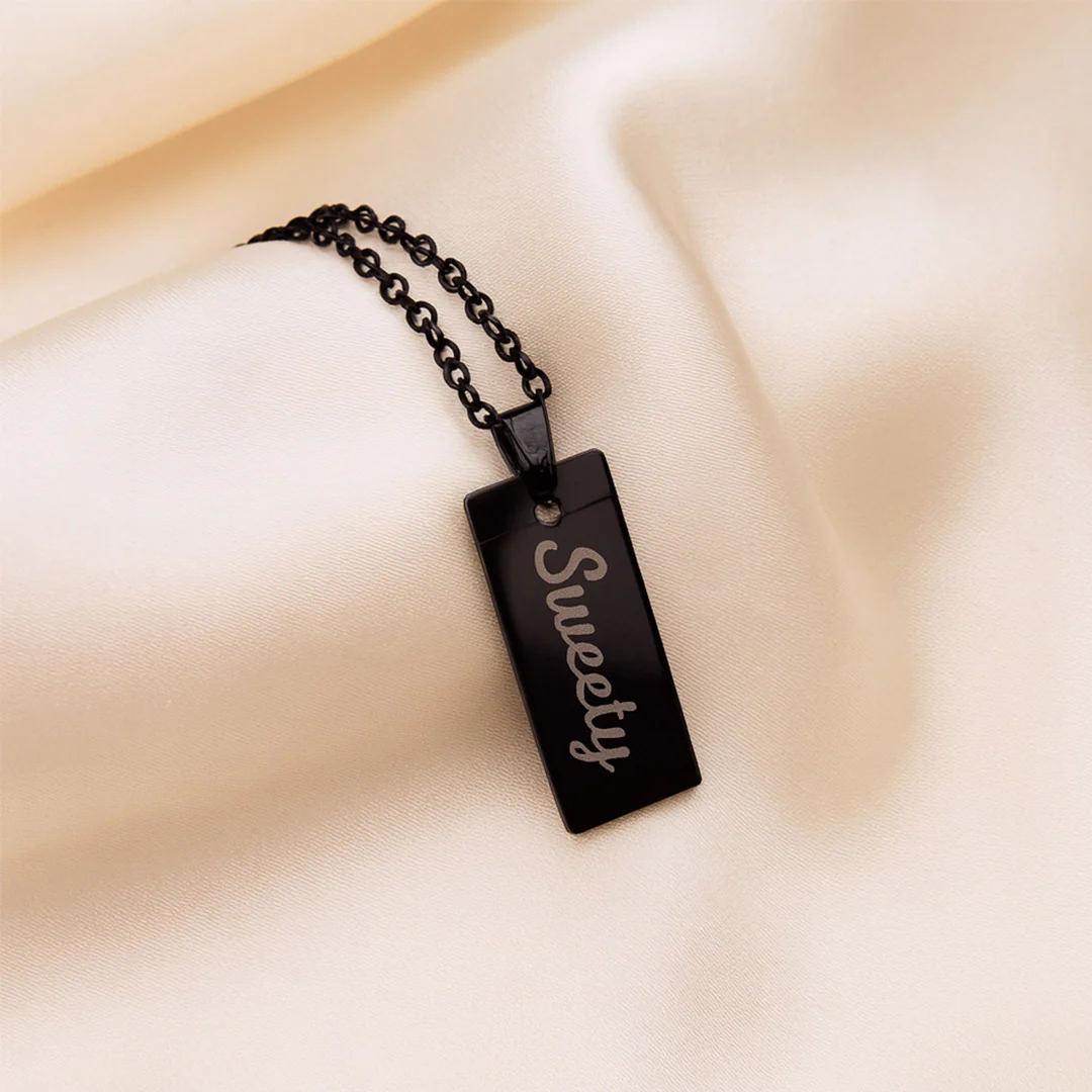 Black QR Code Pendant Necklace - Image 6