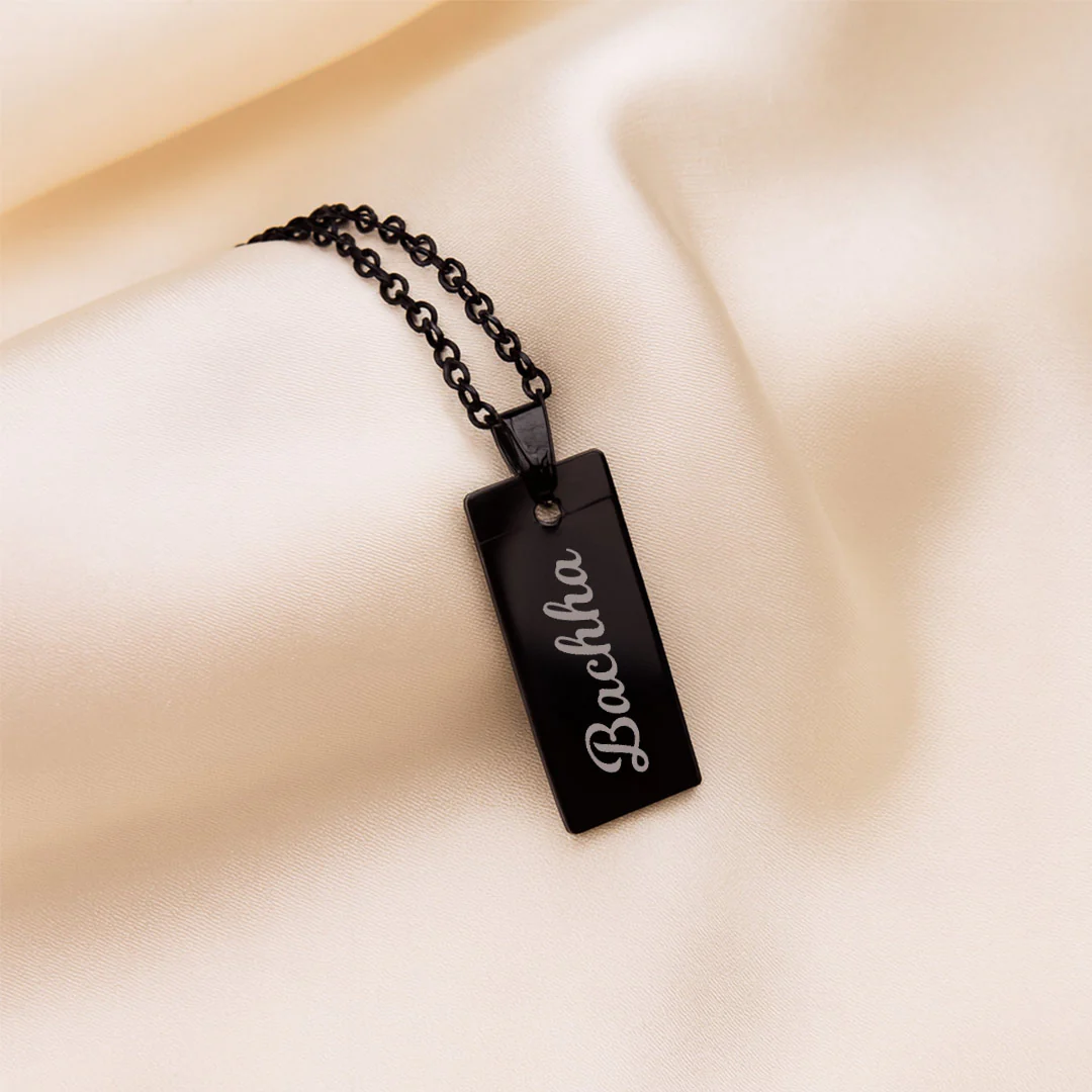 Black QR Code Pendant Necklace - Image 7