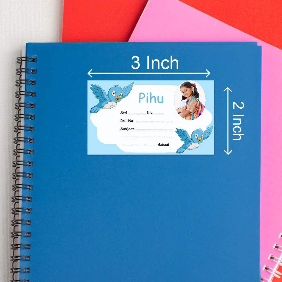 Personalized Blue Bird Name Slips | 12x18" Sheet with 36 Labels - Image 3