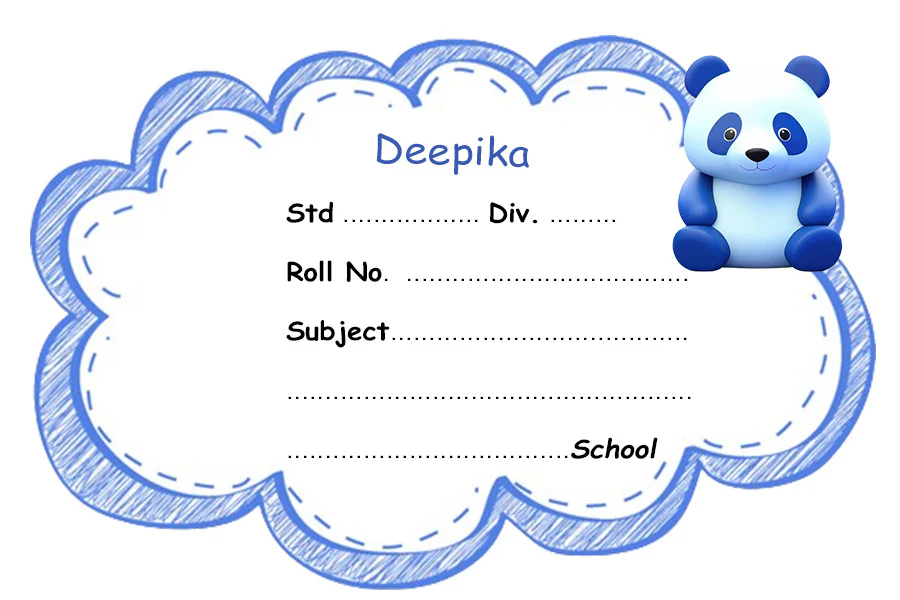 Blue Panda Name Slips | 12x18" Sheet with 36 Labels