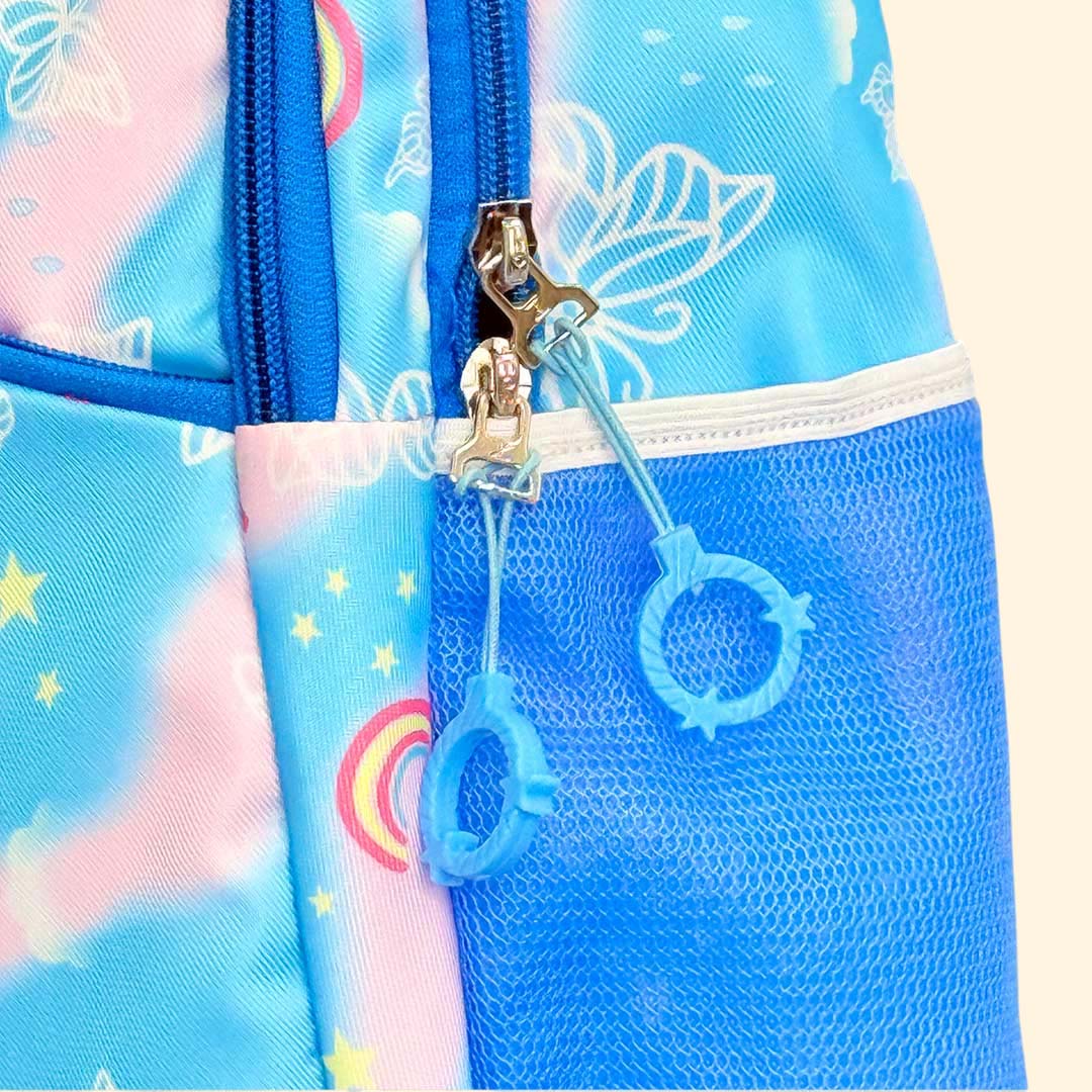 Blue Theme Personalized Kids School Combo – Custom Name Backpack, Bottle, Tiffin, Pencil Box & Pencil set - Image 2
