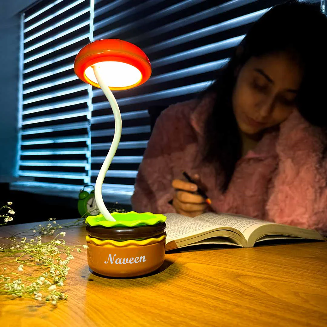 Personalized Burger Lamp with LED Light and Built-In Sharpener - Image 4