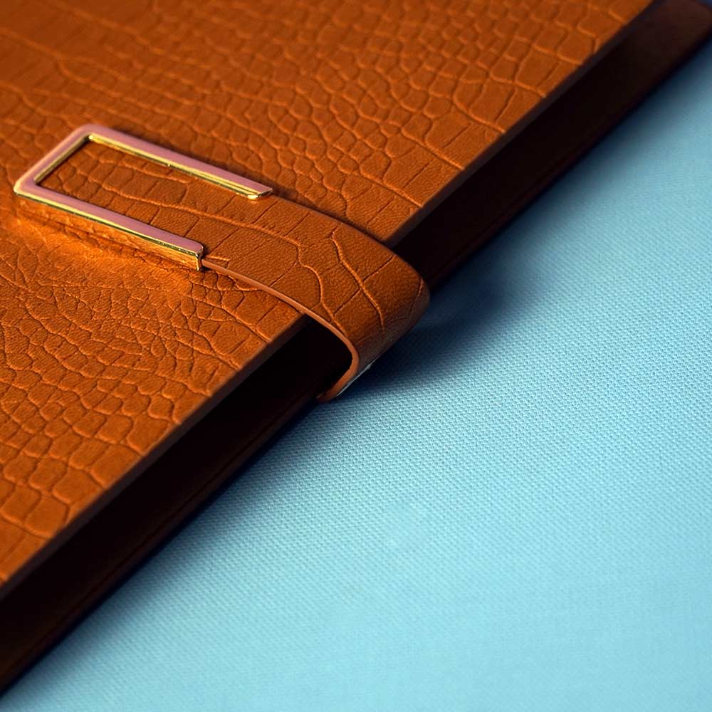 Buy Personalized Diary With Flip Strap Closure - Brown - Image 8