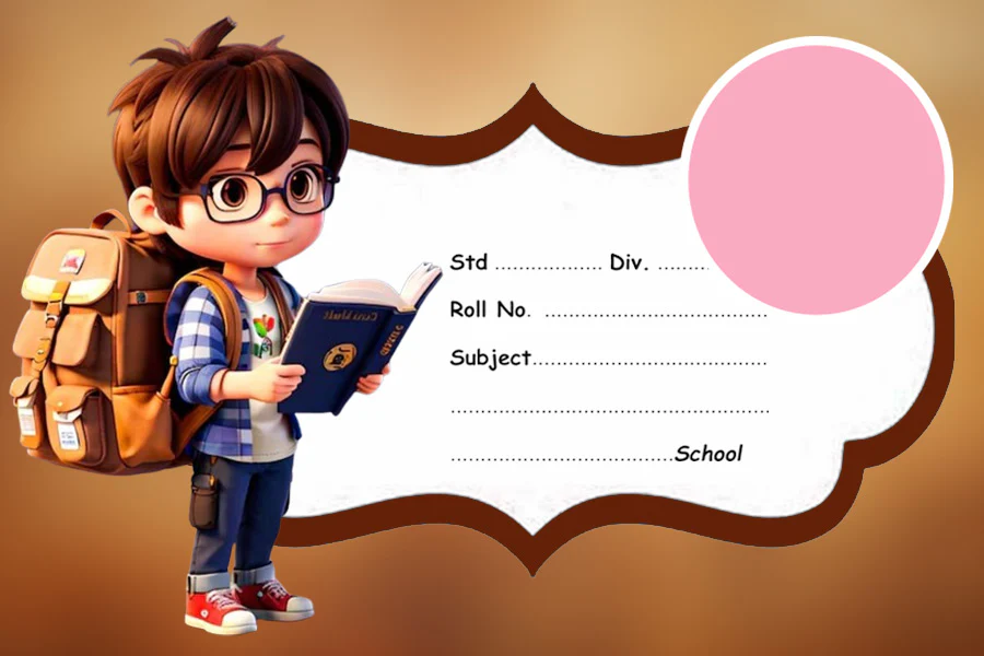 Cartoon Boy Personalised Notebook Name Slips|12x18" Sheet with 36 Labels - Image 2