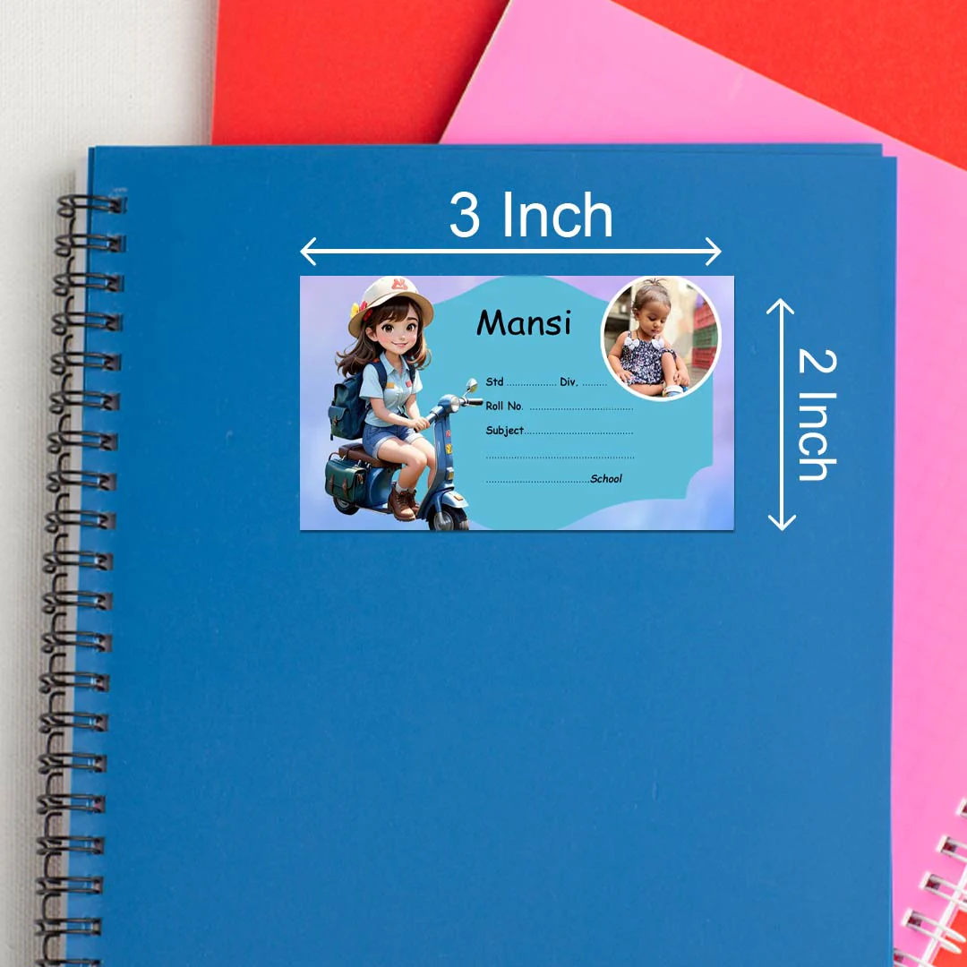 Customized Cartoon Cute Girl Name Slips  | 12x18" Sheet with 36 Labels - Image 3