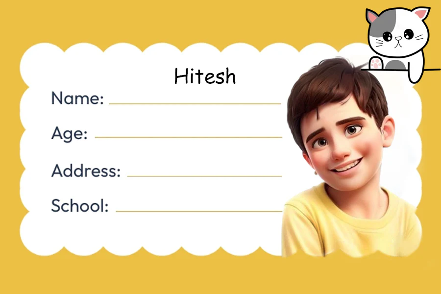 Cartoon Style Name Slip | 12x18" Sheet with 36 Labels
