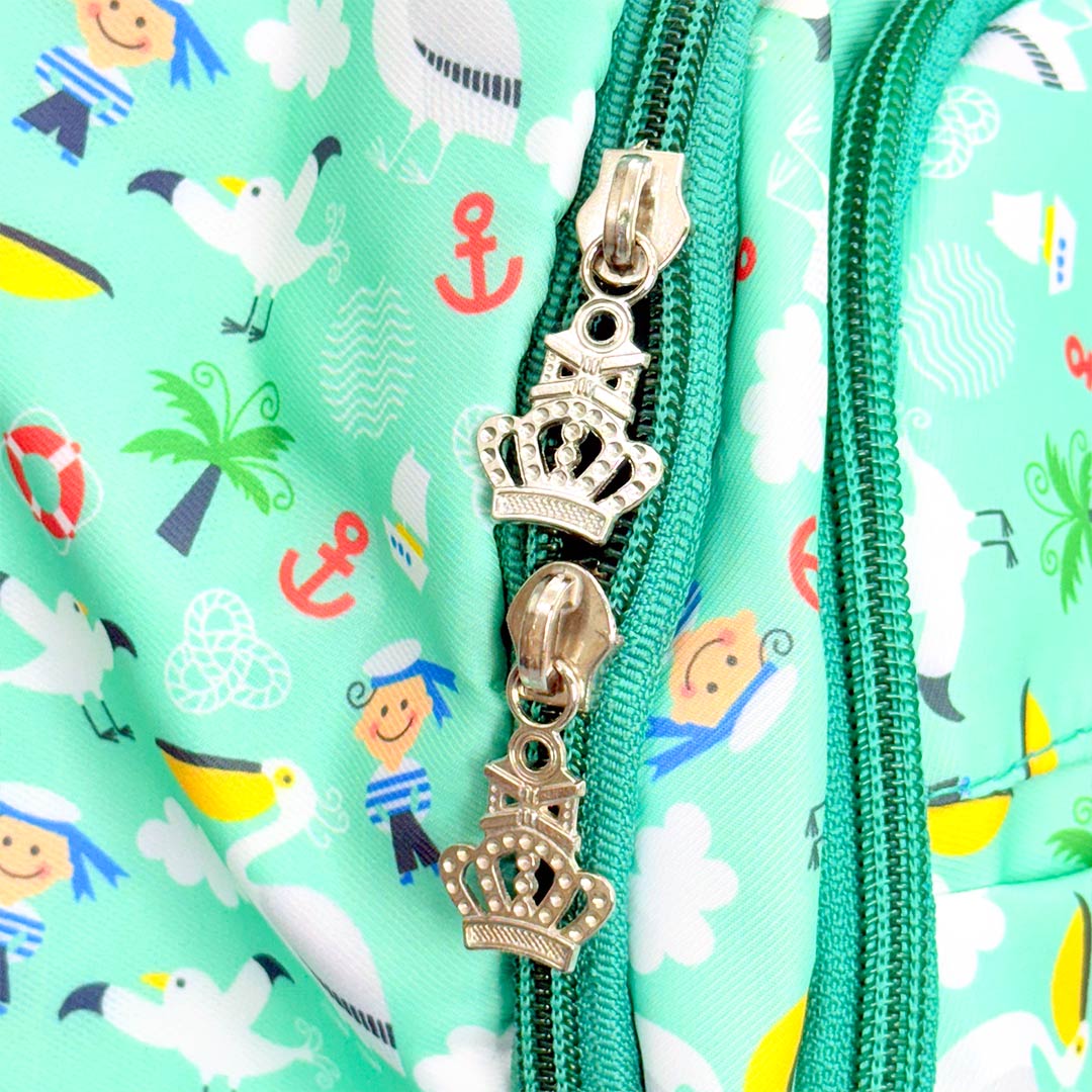 Cartoon-Themed Mint Green School Backpack for Kids – Lightweight & Spacious - Image 4