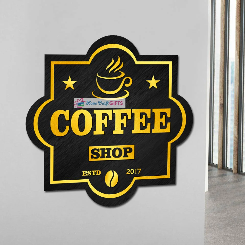 Coffee Shop Wooden Home Name Plates-12x15" - Image 3
