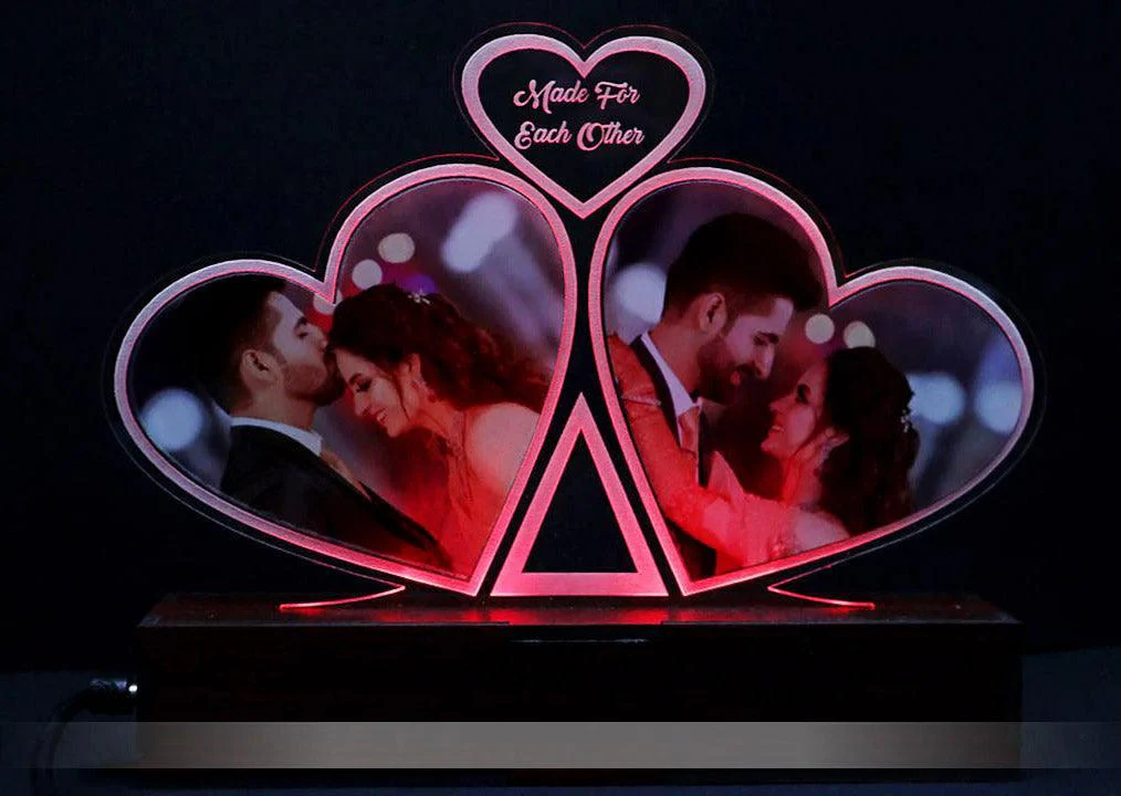 3D Acrylic Heart Multi-Led Table Lamp - Image 4