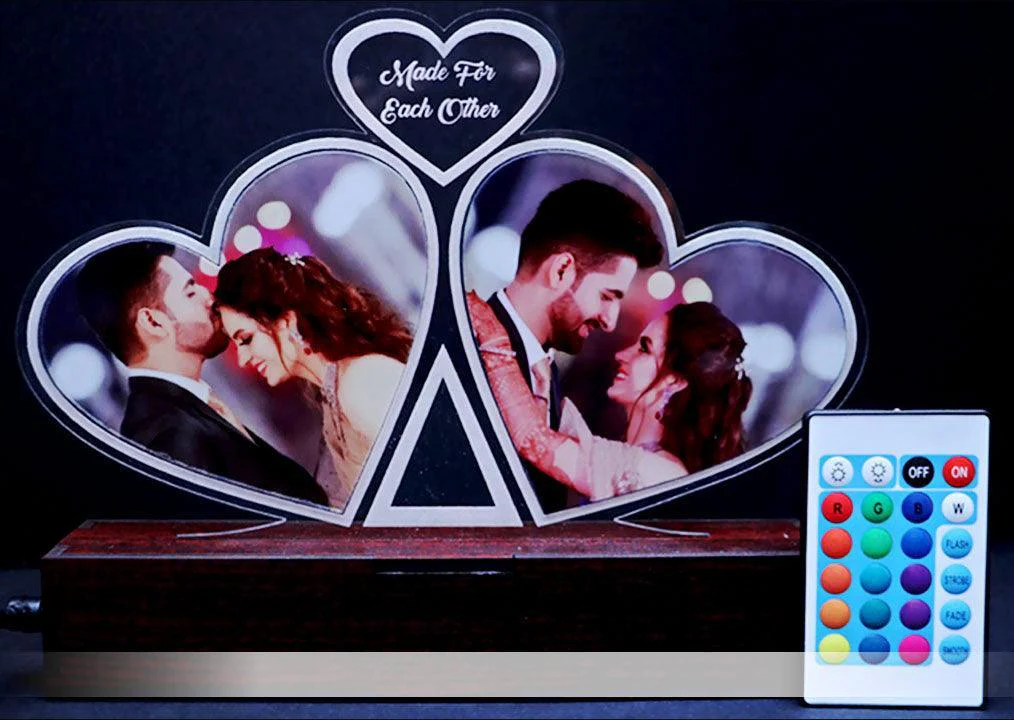 3D Acrylic Heart Multi-Led Table Lamp - Image 5