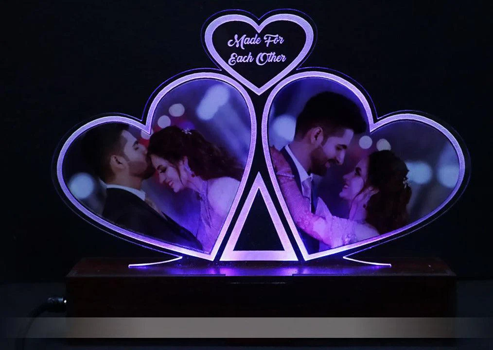 3D Acrylic Heart Multi-Led Table Lamp - Image 7