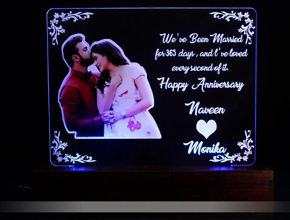 Couple Acrylic Anniversary Multi Led Lamp - Image 3