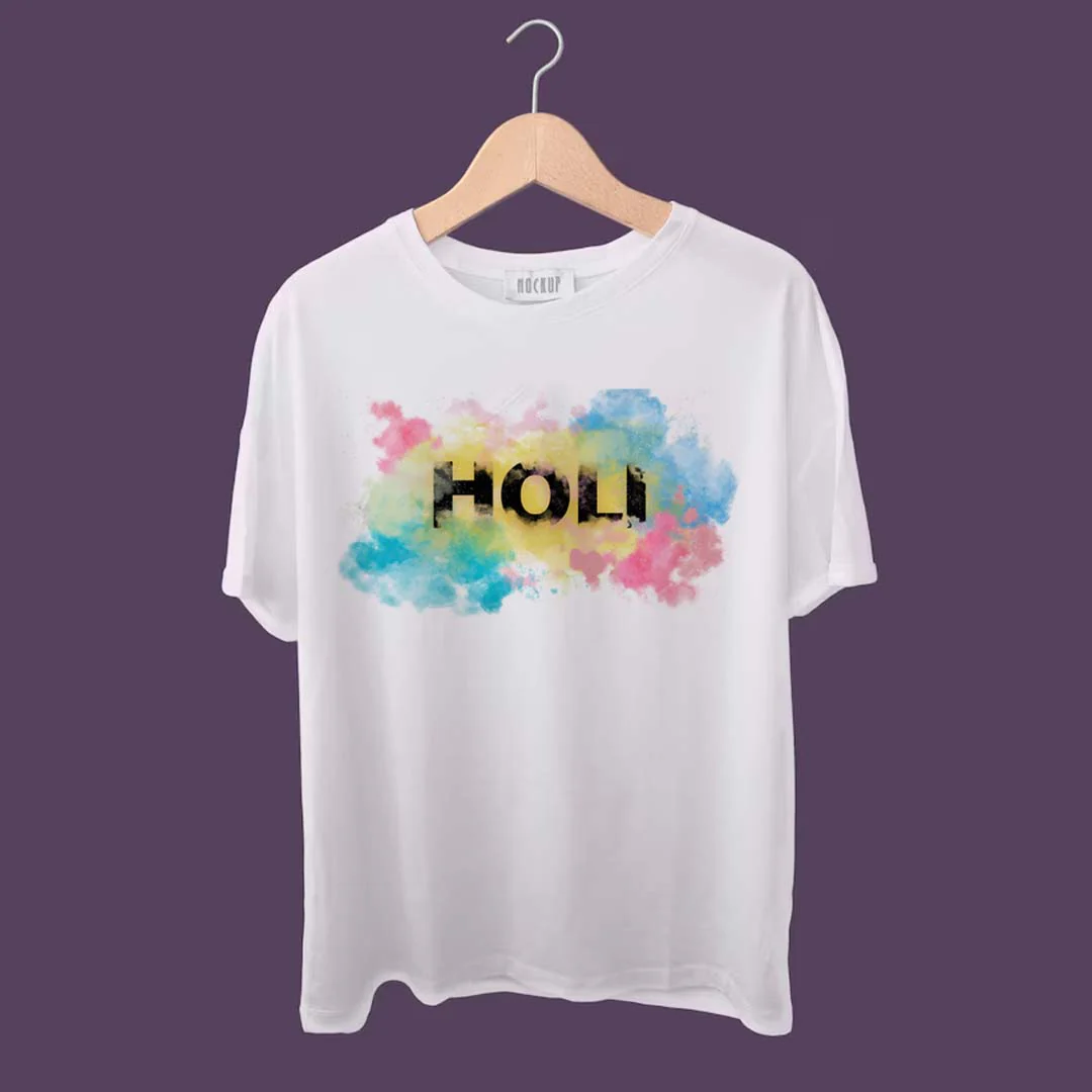 Couple T-shirt Design for Holi - Image 2