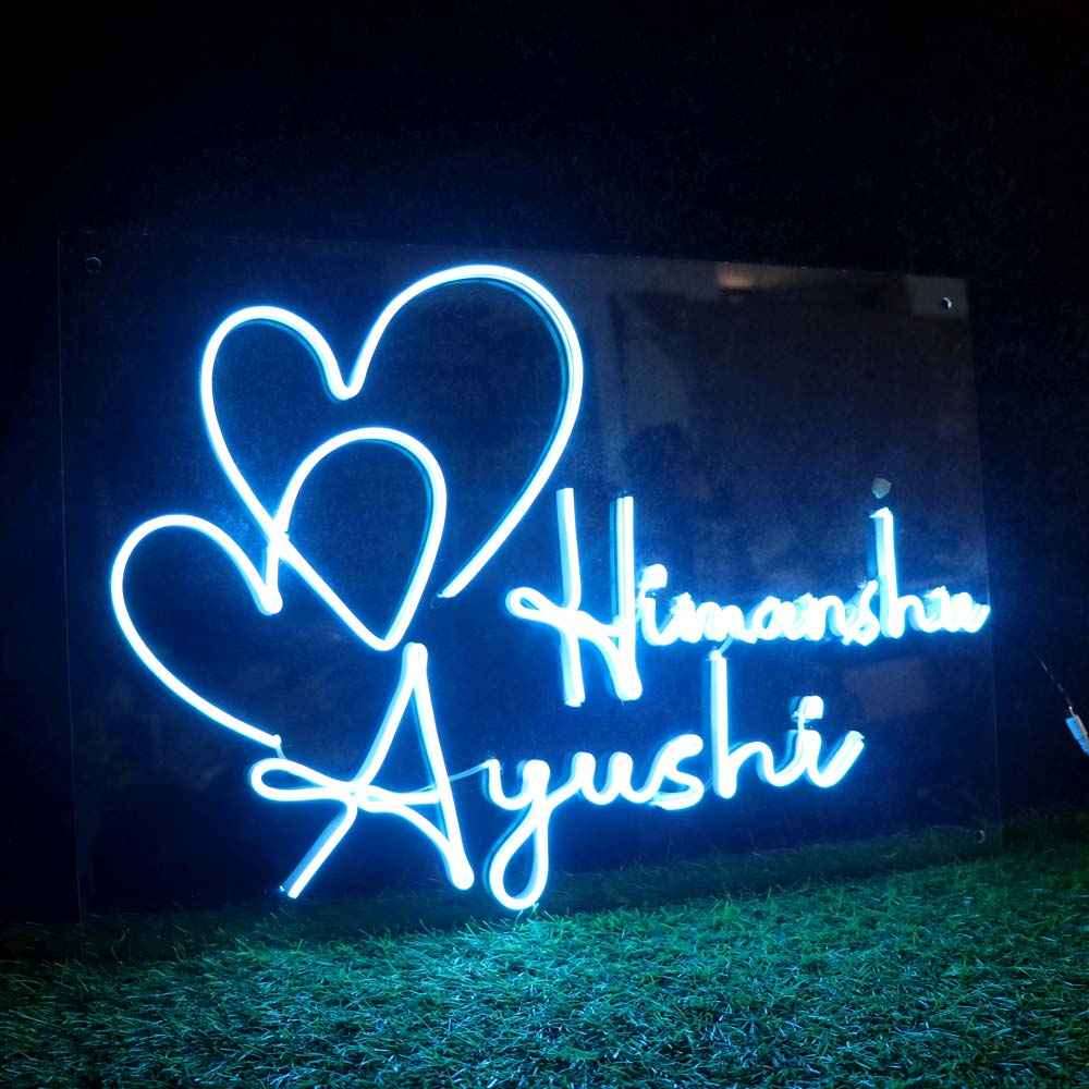 Couples Customized Neon Name Light Frames-16x30" - Image 5