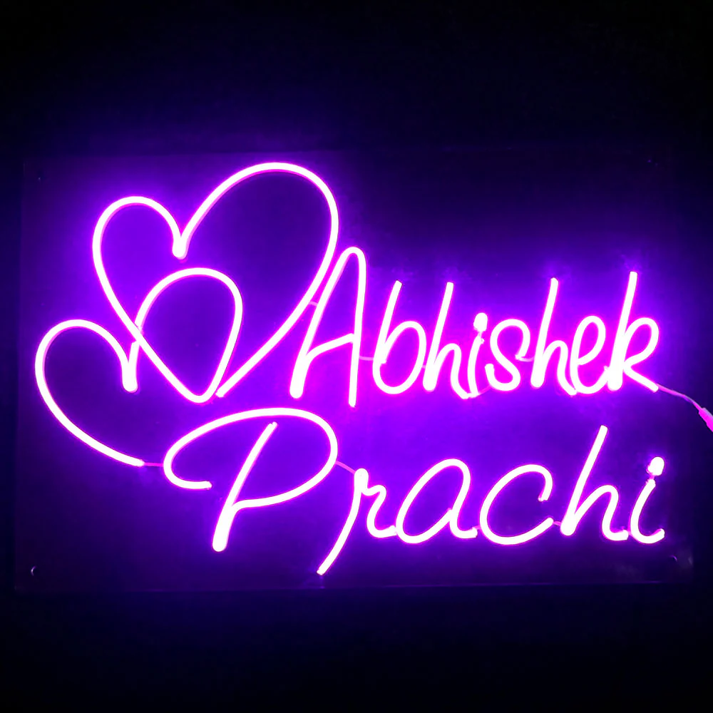 Couples Customized Neon Name Light Frames-16x30" - Image 6