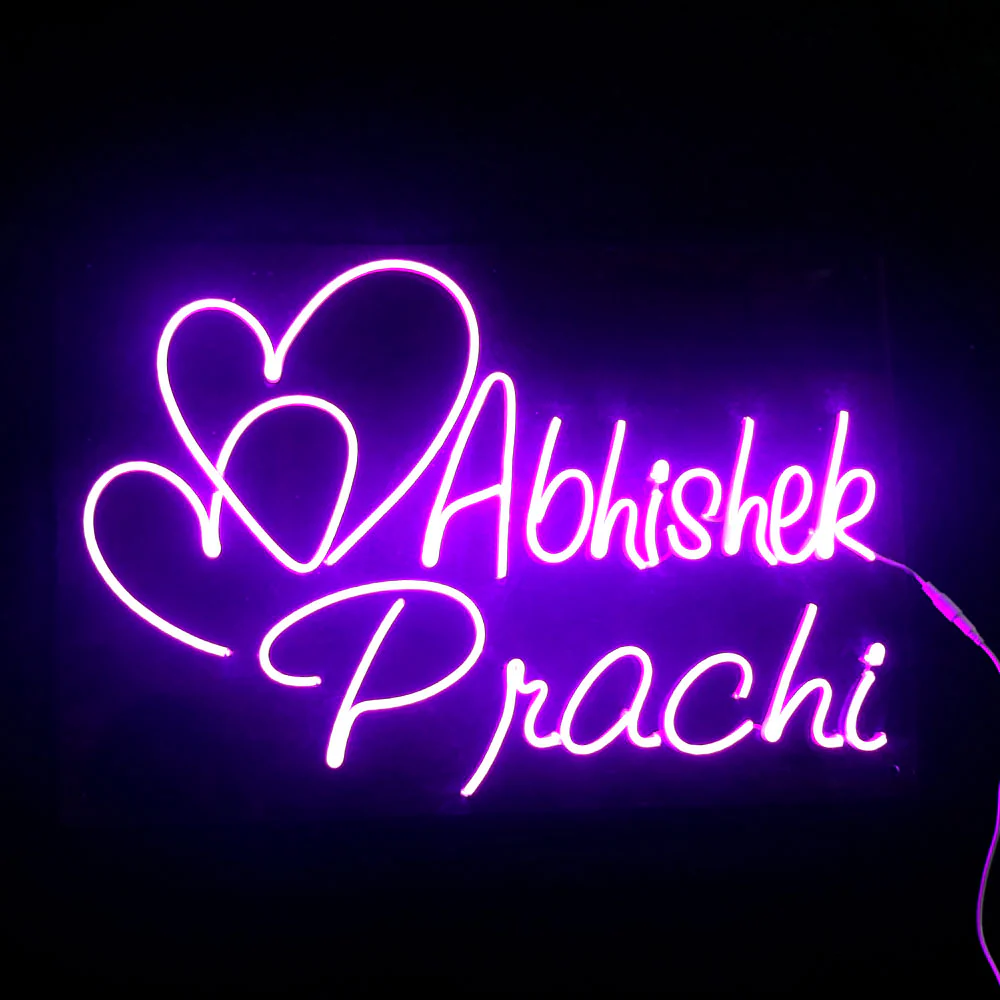 Couples Customized Neon Name Light Frames-16x30" - Image 7