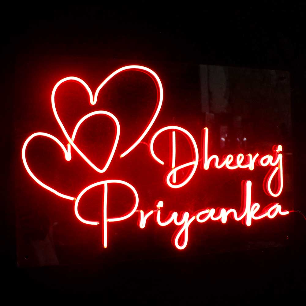 Couples Customized Neon Name Light Frames-16x30" - Image 8