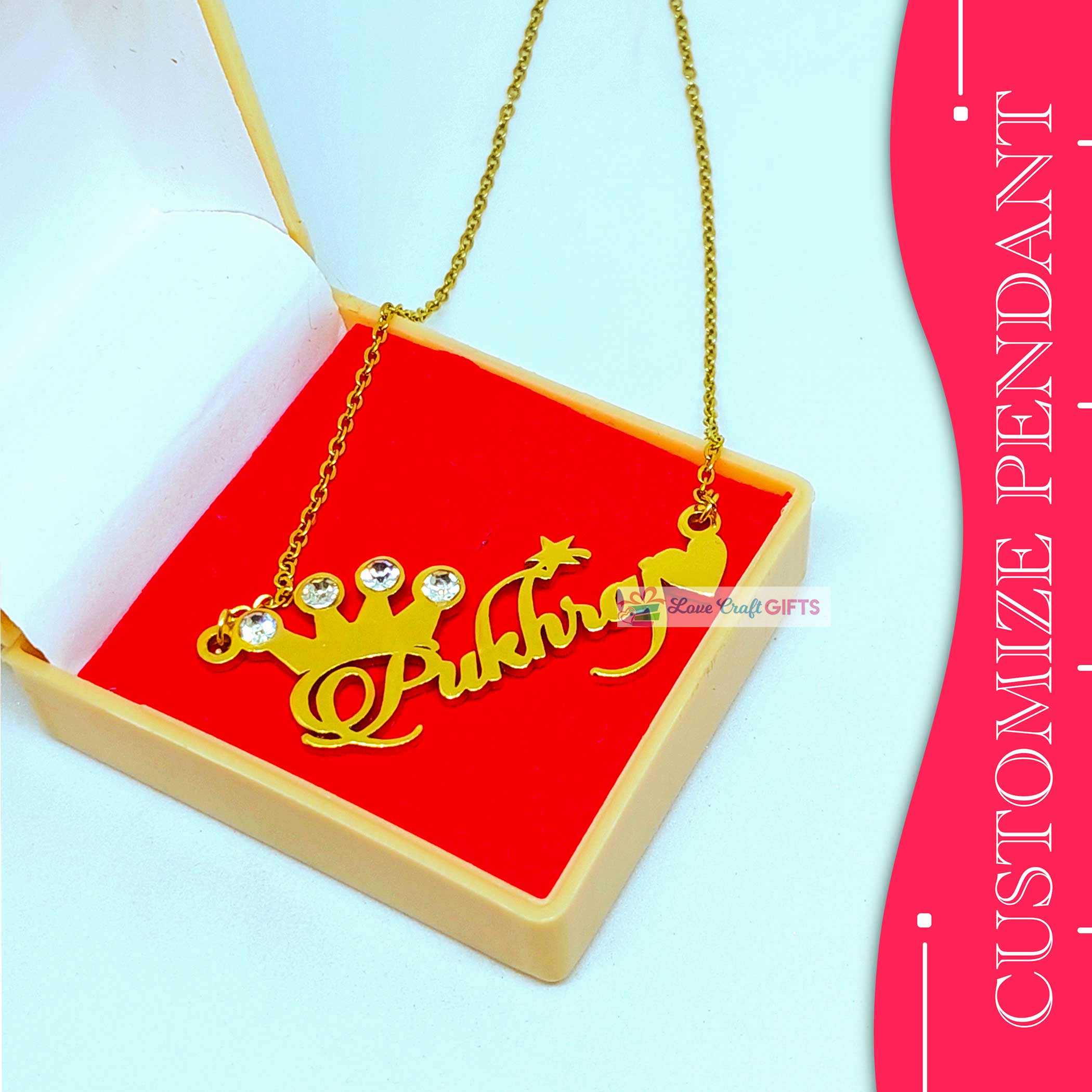 CROWN AND HEART PENDANT
