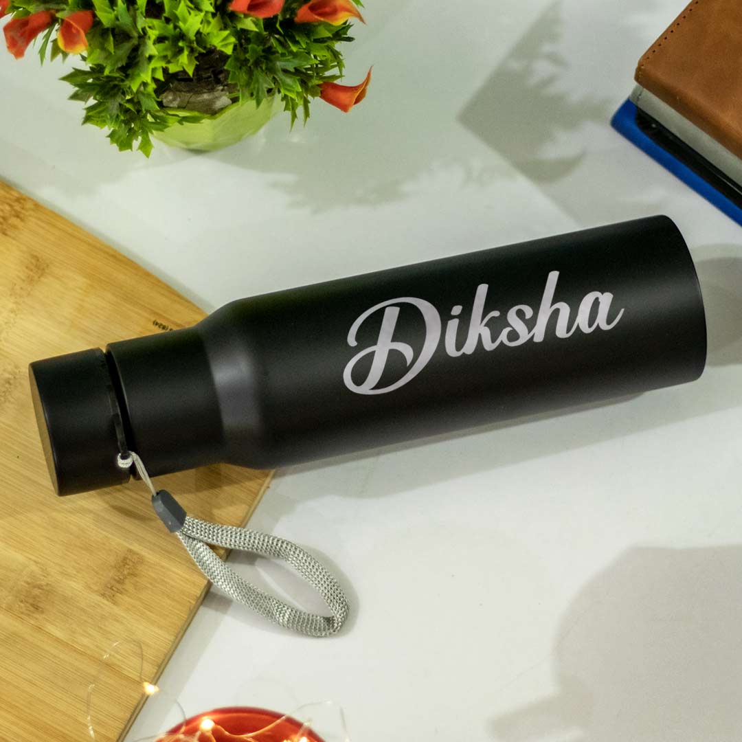 Custom Black Stainless Steel Water Bottle 500ml - Image 2