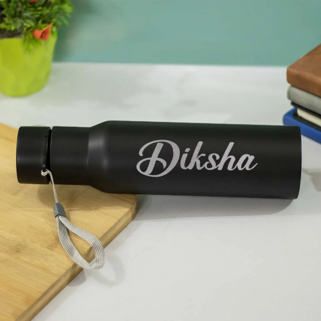 Custom Black Stainless Steel Water Bottle 500ml - Image 3