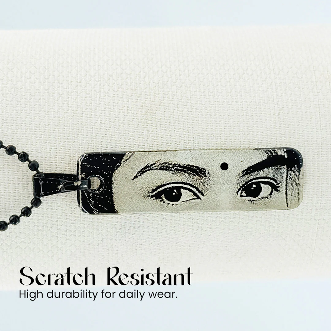 Custom Black & White Photo Engraved Necklace – Personalized Keepsake Pendant - Image 8