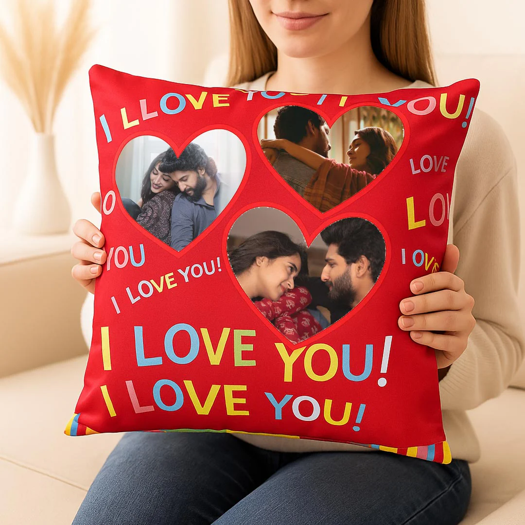 Custom Couple Photo Cushion– Double-Sided Print - Image 3