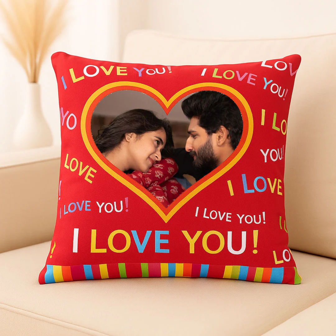 Custom Couple Photo Cushion– Double-Sided Print - Image 4