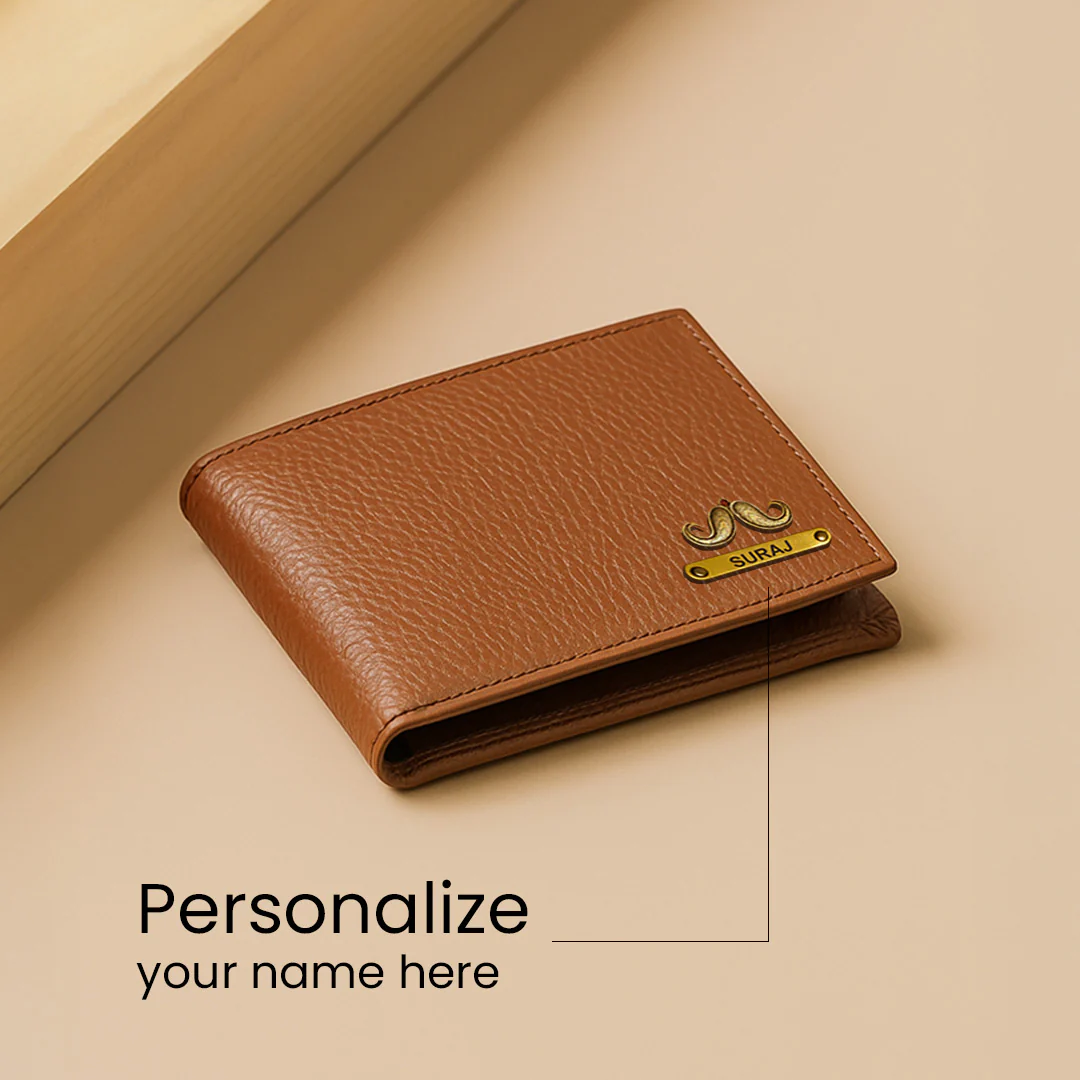 Custom Engraved Name Wallet with Charm - Image 2