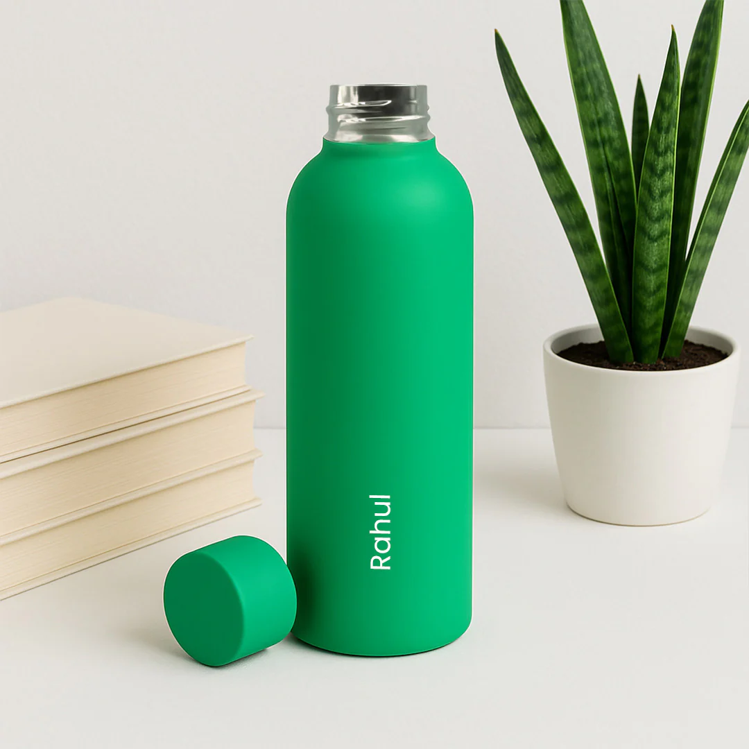 Custom Green Matte Stainless Steel Water Bottle – 500ml - Image 2