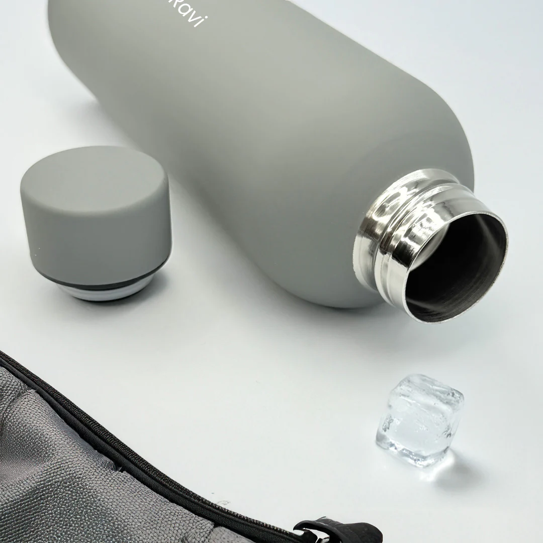 Custom Grey Matte Stainless Steel Water Bottle – 500ml - Image 2