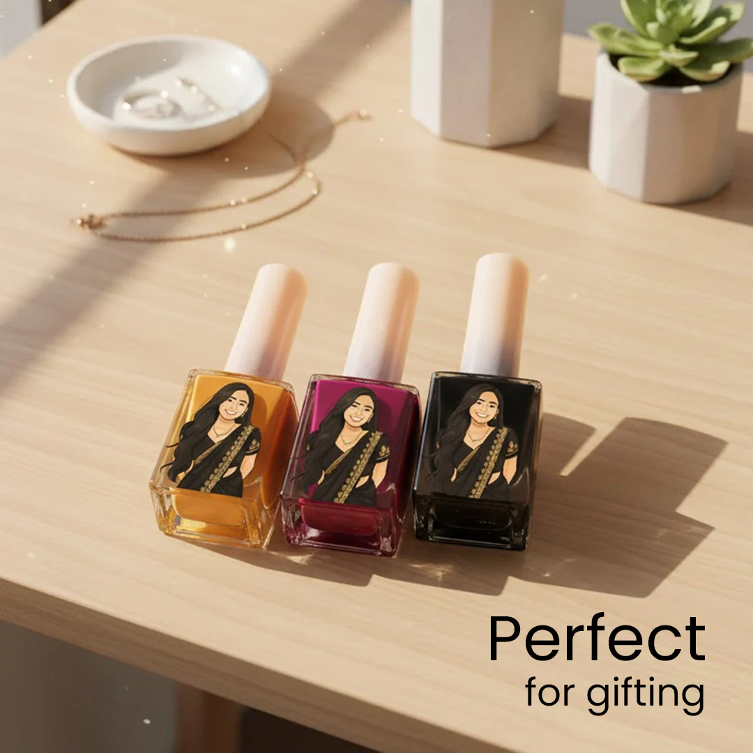Custom Illustrated Nail Polish Bottle– 3 Pc Combo - Image 7