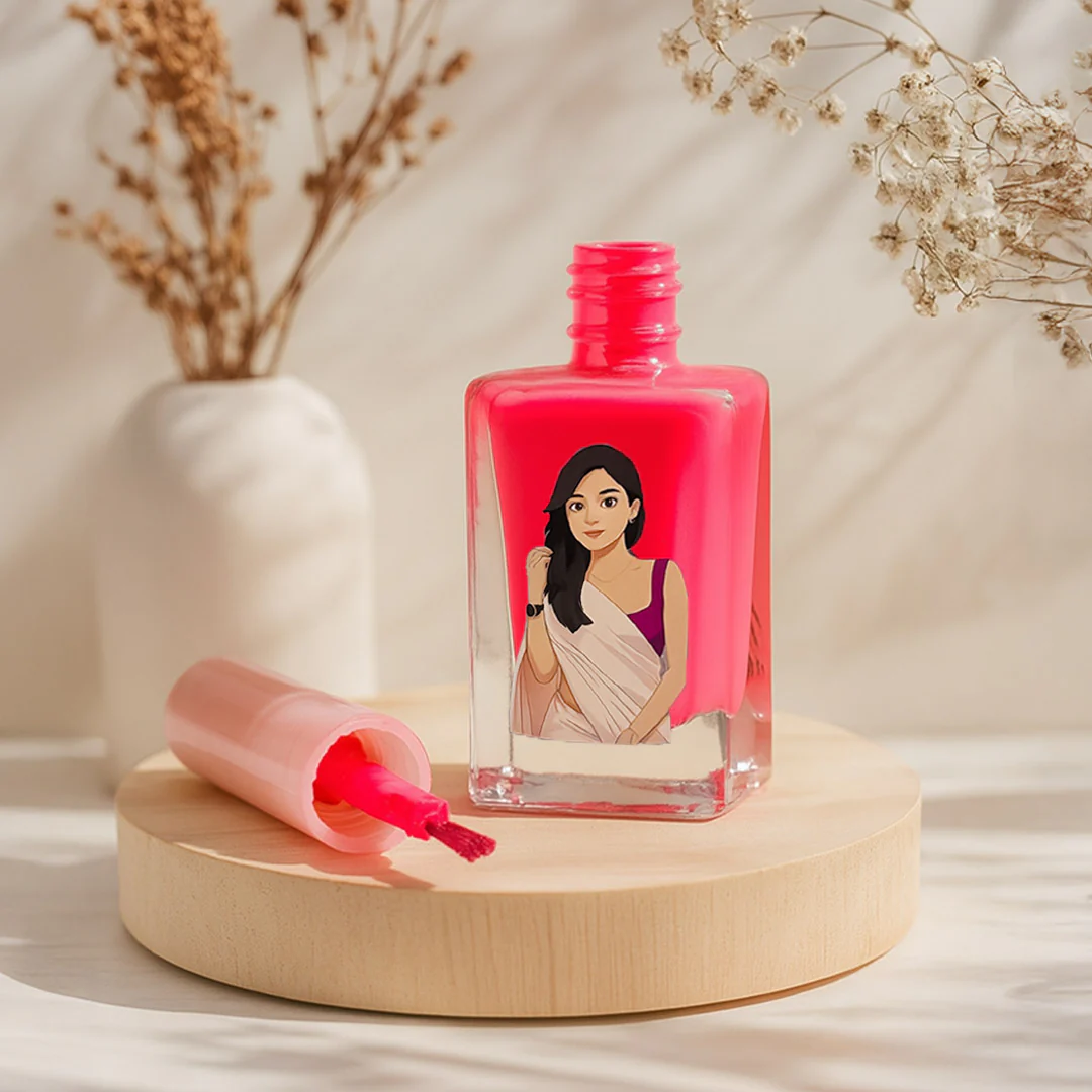 Custom Illustrated Nail Polish Bottle-Light Pink - Image 3
