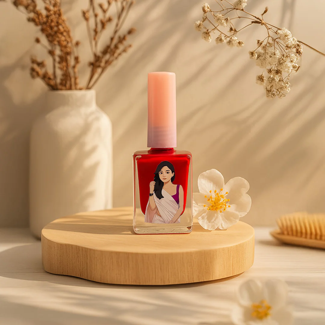 Custom Illustrated Nail Polish Bottle-Red - Image 2