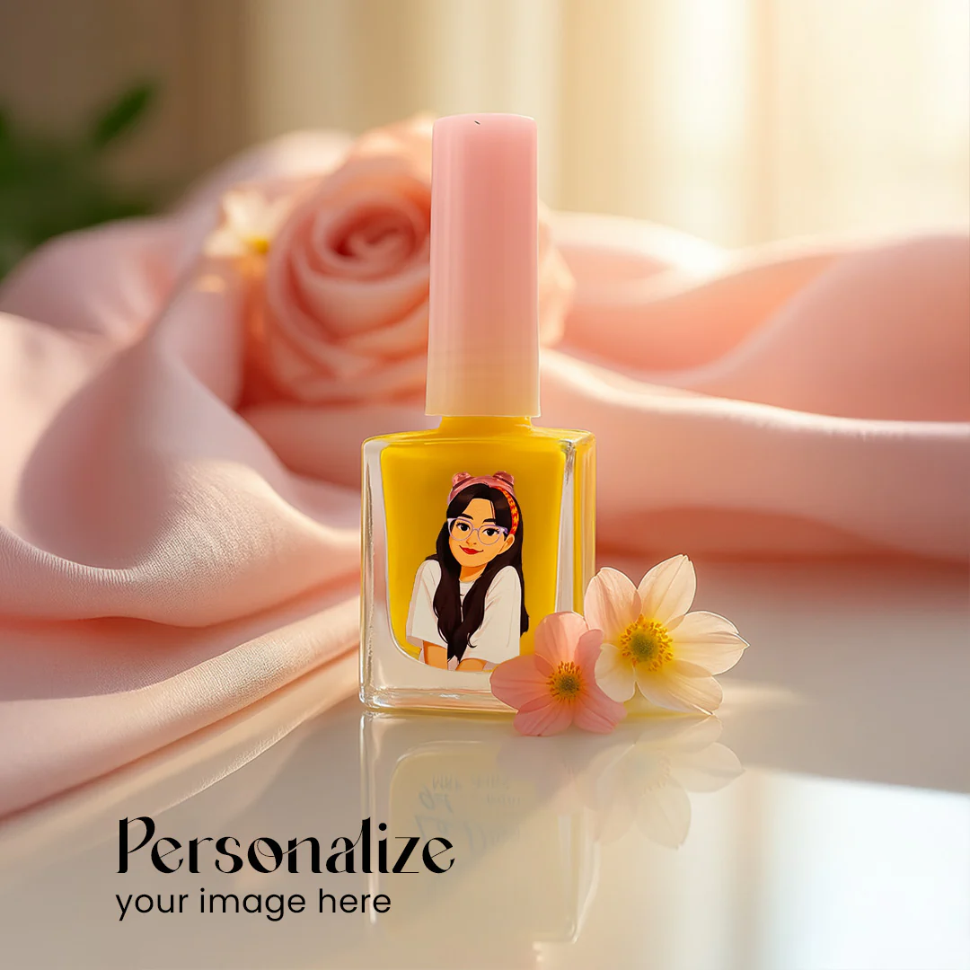 Custom Illustrated Nail Polish Bottle-Yellow - Image 2