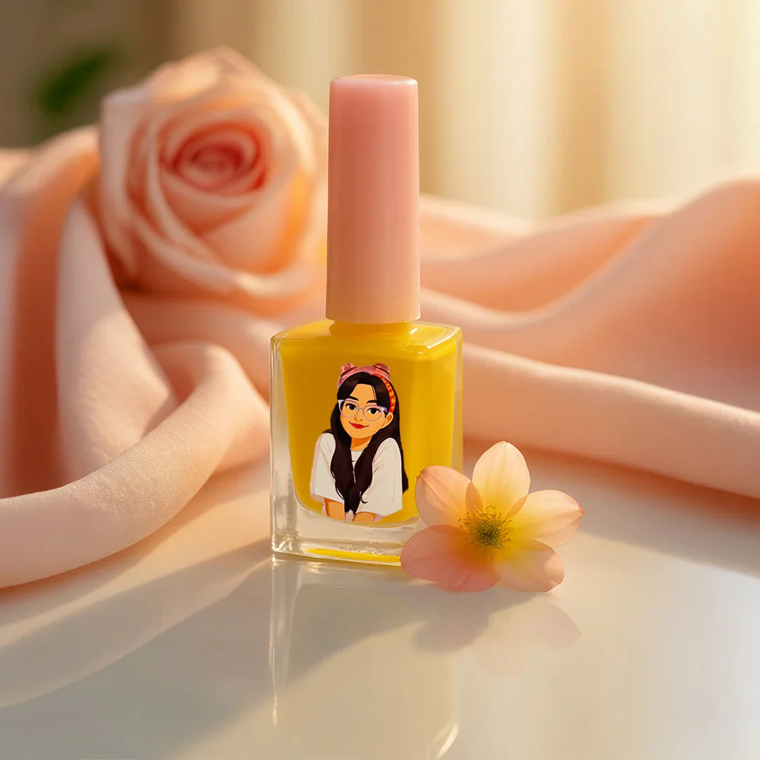 Custom Illustrated Nail Polish Bottle-Yellow - Image 4