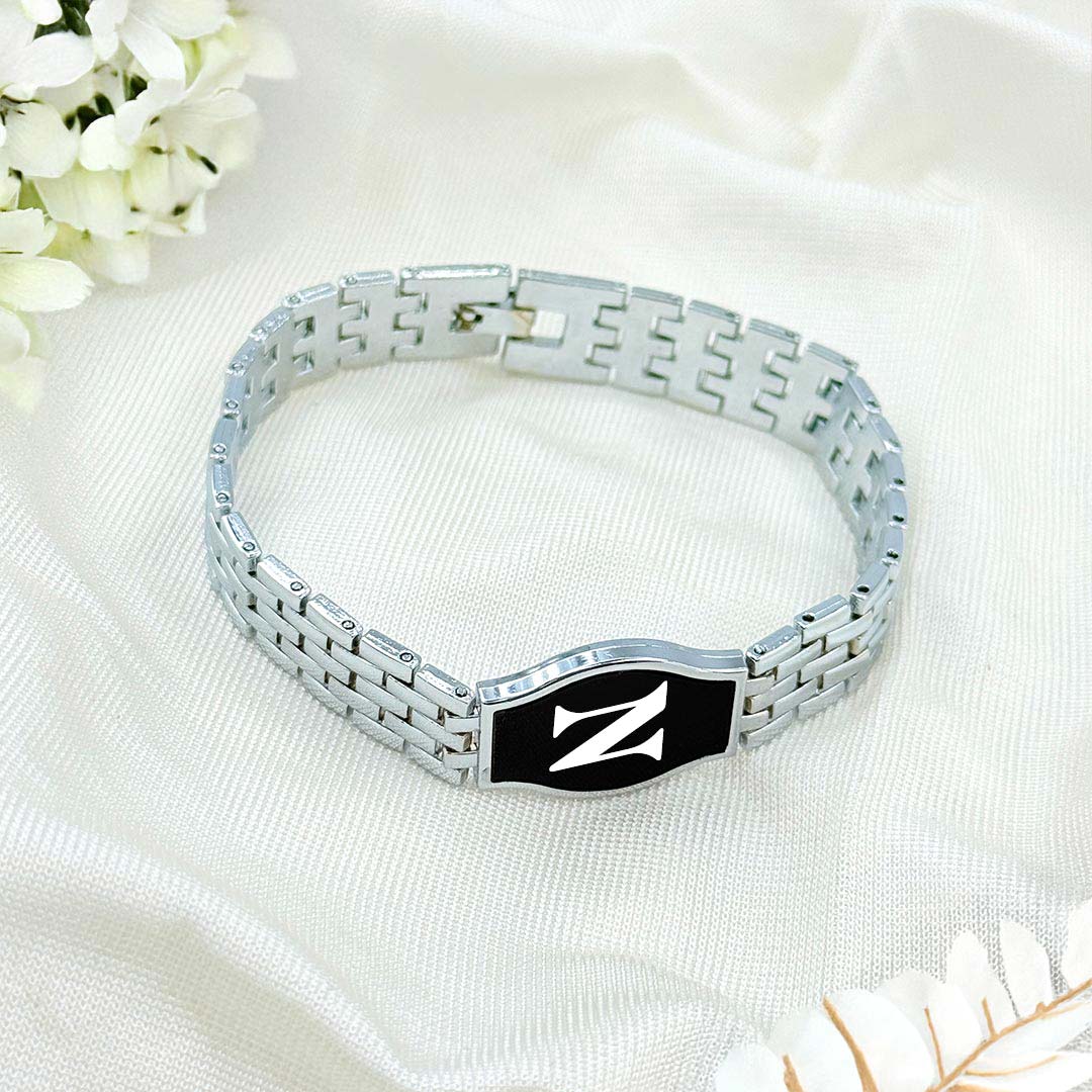 Custom Initial Metal Strap Bracelet – Stylish & Elegant - Image 3