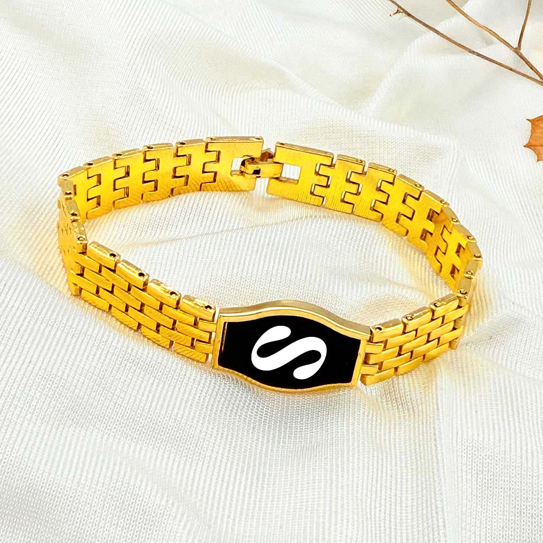 Custom Initial Metal Strap Bracelet – Stylish & Elegant - Image 4