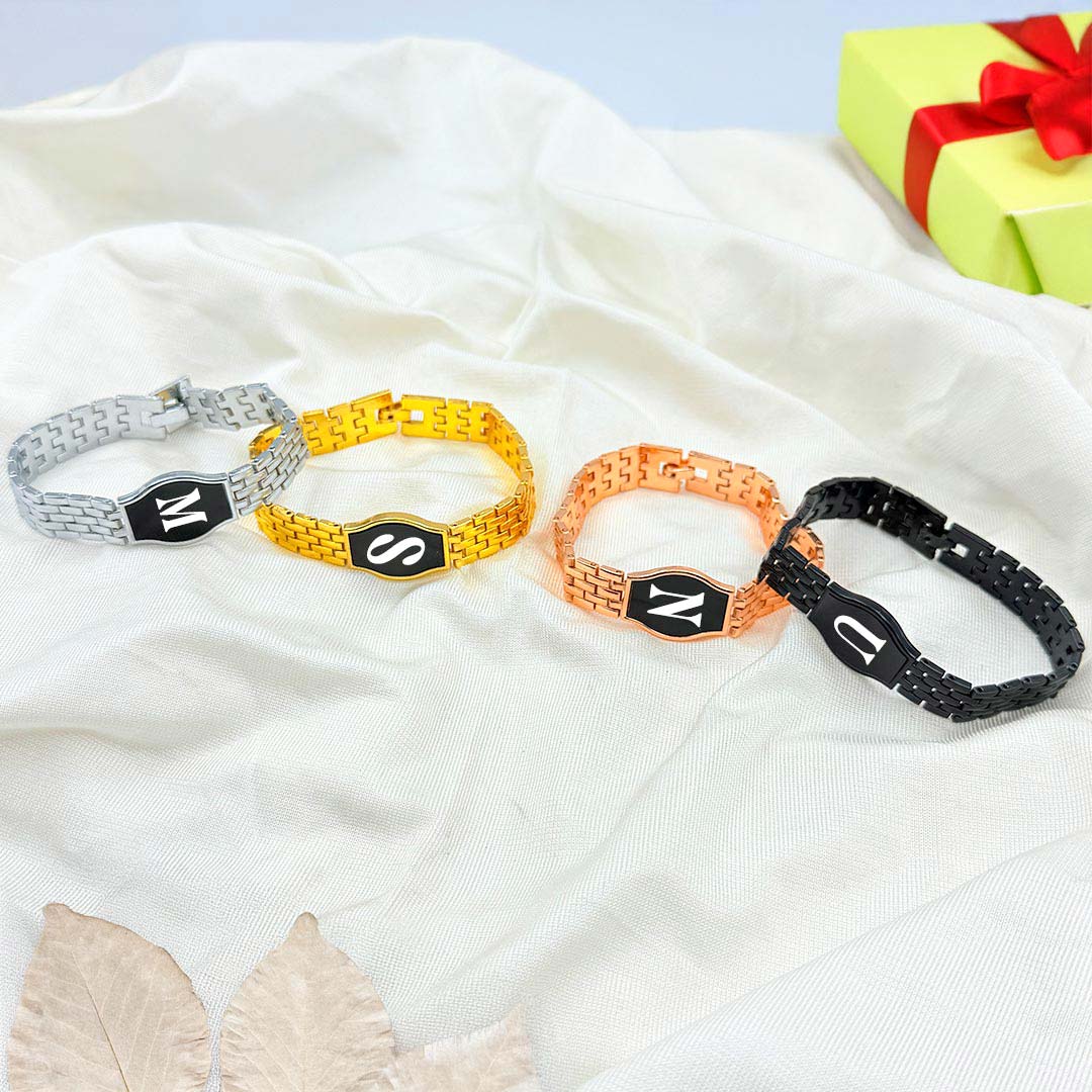 Custom Initial Metal Strap Bracelet – Stylish & Elegant - Image 5