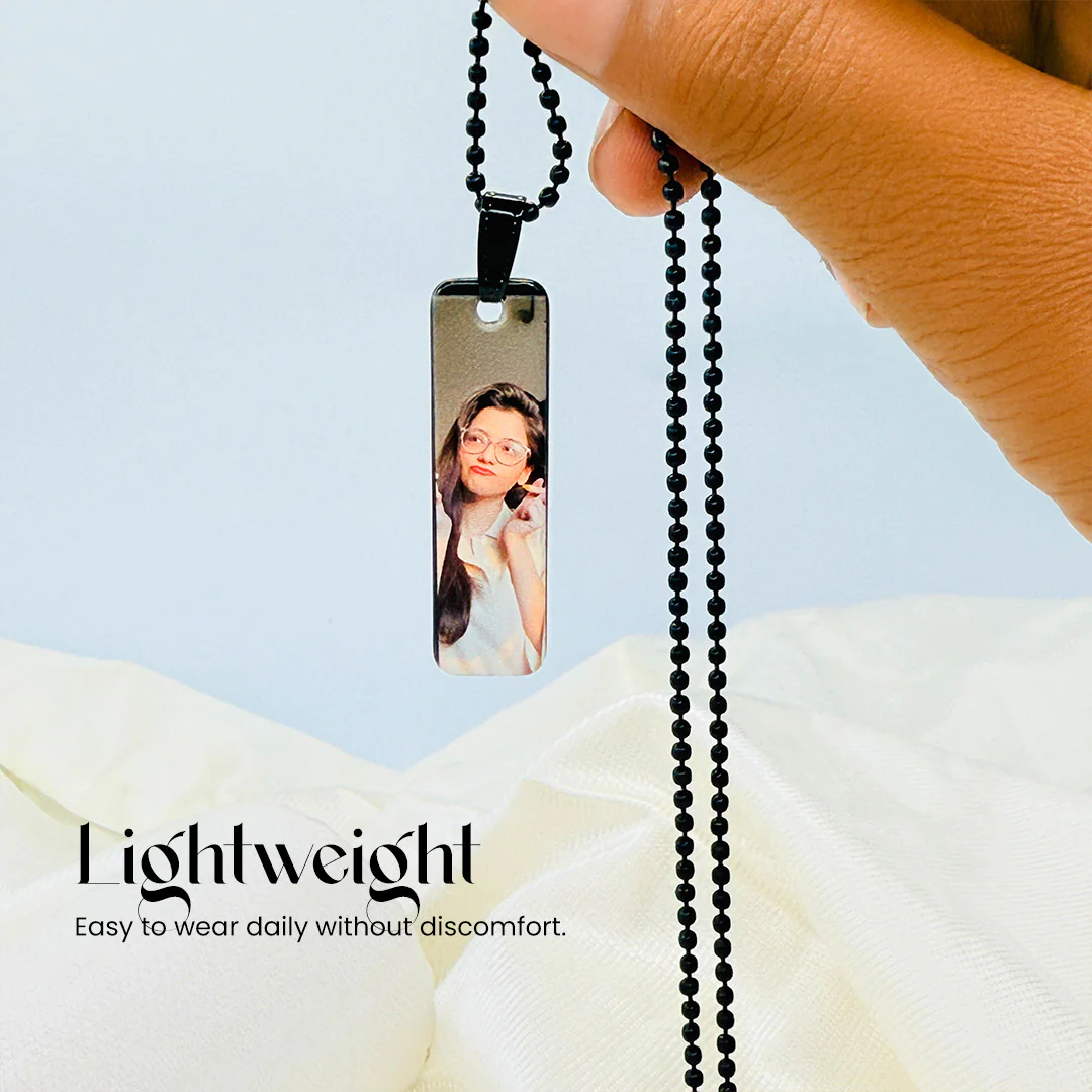 Custom Metal Photo Pendant with Detachable Chain – Full Color Personalized Necklace - Image 3