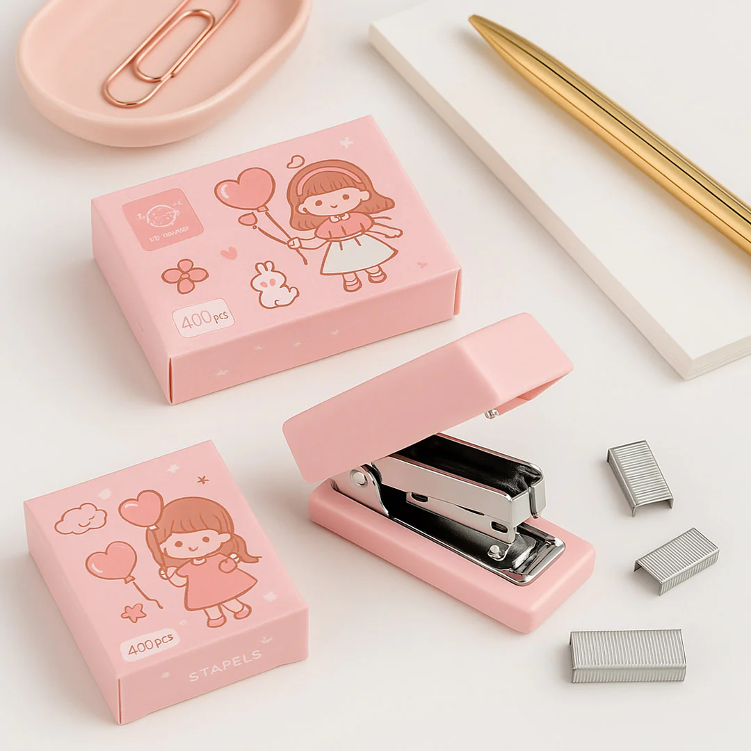 Custom Mini Cute Stapler with Staples- Pink - Image 6