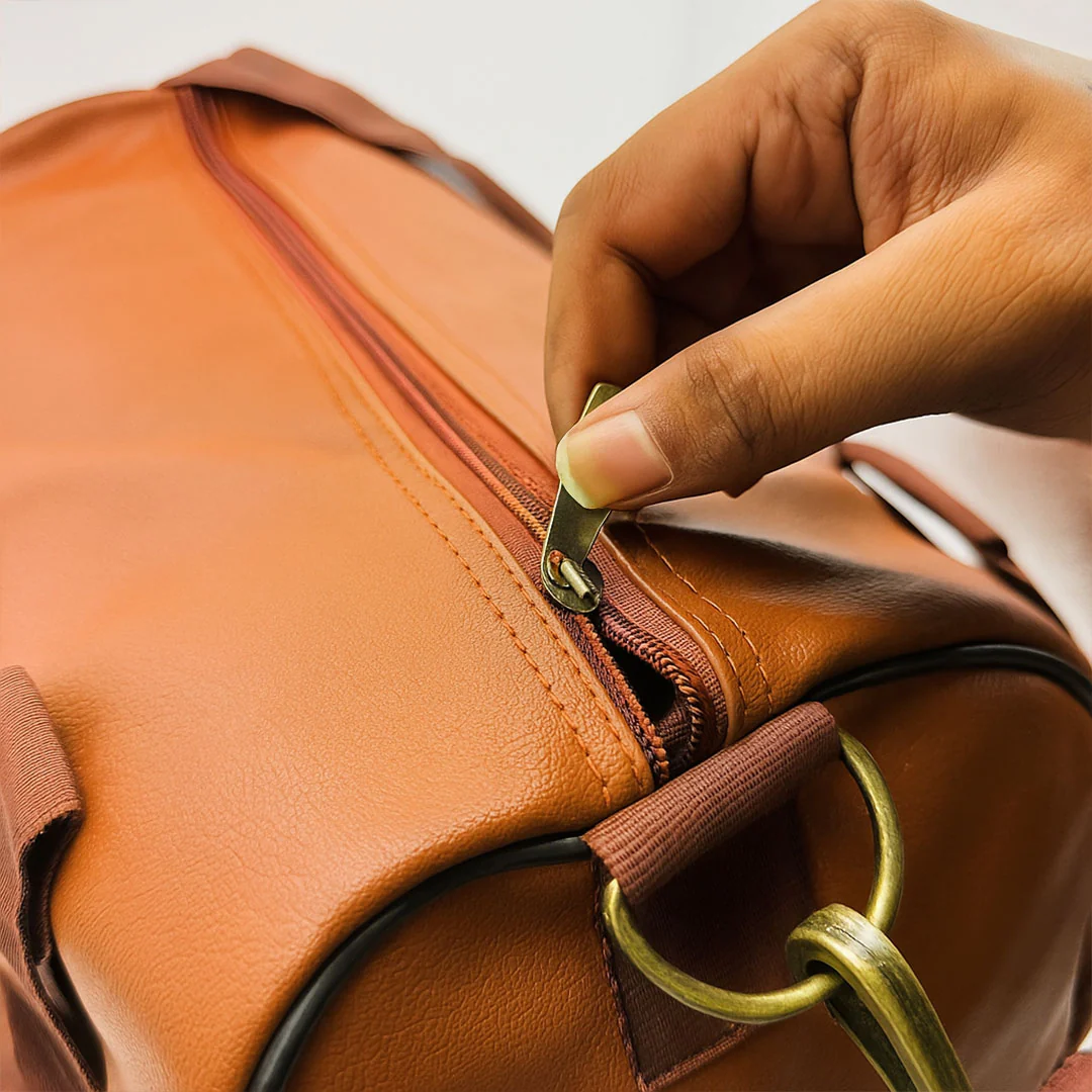 Custom Name Leather Duffel Bag - Image 4